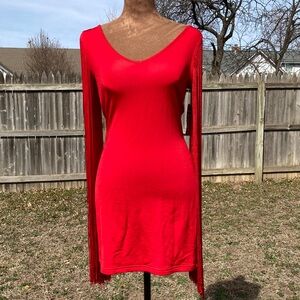 Moschino Couture Fringe Sleeve Mini Dress